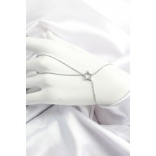 Nehir Pirinç Gümüş Renk Zirkon Taşlı Yıldız Model Şahmeran