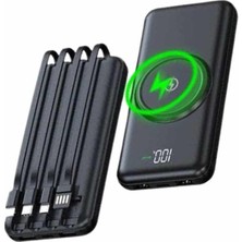 Wireless Powerbank 10000 Mah LED Ekranlı Dahili Kablolu Hızlı Şarj