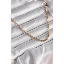 Nehir 316L Çelik Gold Renk Kadın Kolye