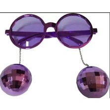 Butik Bfs Disko Toplu Küpeli Parti Gözlüğü Mor Renk 15X16 cm