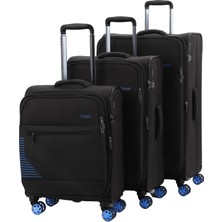 Mçs Baggaj Ultra Lüx ve Hafif Özel Üretim Ithal Seri Kapağı Körüklü 360 Derece Döner 4 Teker 3'lü Valiz