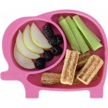 MiraLive Bebek ve Çocuk Için Sevimli Fil Model Desenli Yemek Bebek Mama Kabı Bölmeli Tabak