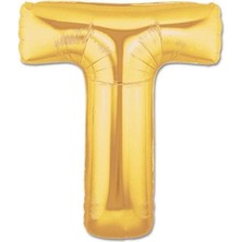 Skygo T Harf Folyo Balon Altın Renk  40 inç