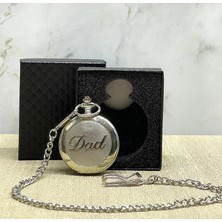 Özel Kutulu Dad (Baba) Tasarımlı Gümüş Köstekli Saat Azrlya (AZRY-RSKR34)