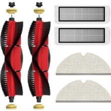 Hepta Collection Roborock S5 , S6, S6PURE, S6MAXV Siyah Uyumlu Yedek Fırça Hepa Filtre Mop Seti, 6 Parça