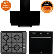 Eminçelik ve Afm Tech Markalı /black One Dijital Turbolu  Ankastre Set ( 31 222 + FM7700 + FM3250 )