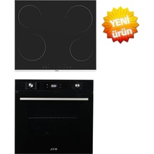 Ferre ve Afm Tech Markalı /ja Vitro. Elektrikli  Dijital 2'li Siyah Ankastre Set ( MS261 + FM7700)