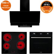 Eminçelik ve Afm Tech Markalı/ One's Elektrikli Vitro. Dijital  Ankastre Set (VC640 +FM7700+FM3250)