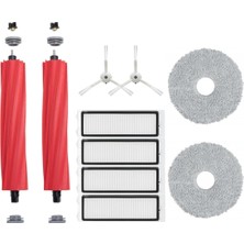 Hepta Collection , Q Revo ile Uyumlu Beyaz Fırça Hepa Filtre Mop Seti-10 Parça