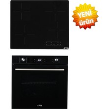 Afm Tech Storms Vitroseramik Elektrikli  Dijital 2'li Siyah Ankastre Set ( V6-04 + FM7700)