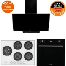 Eminçelik ve Afm Tech Markalı / New 5 Gözlü 1'wok Dijital Ankastre Set ( 22 386 + FM7700 + FM3250 )