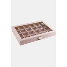 SHC4200 24 Bölmeli Cam Kapaklı Anfora Kumaş Sunum Tablosu 24*34 cm