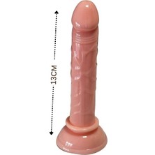 Aşkın Deposu Esnek Ultra Yumuşak Silikon Dokuda 13 cm Anal Vagina Kullanılabilen Vantuzlu Realistik Dildo Penis 125 ml Yenilebilir