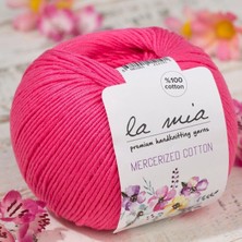 MiraLive La Mia Mercerized Cotton Koyu Pembe El Örgü Ipi - 35 - 33595