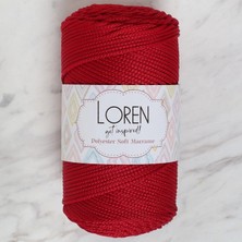 MiraLive Loren Polyester Soft Macrame Koyu Kırmızı El Örgü Ipi - LM020 - 34433
