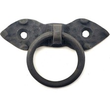 İntora Antika Tarz Dekoratif Pirinç Yaprak Mobilya Kulbu, Kapı Kilit Halkası - 80 Mm, Oksit