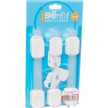 Hepta Collection 6’lı Bebek, Çocuk, Dolap Çekmece Güvenlik Kilidi, Yapışkanlı, Beyaz,