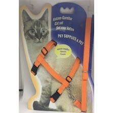 Hepta Collection Kedi Göğüs Tasması ve Gezdirme Seti No: 110 Turuncu