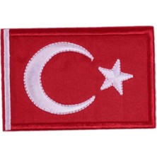 MiraLive Aplike Ütü Ile Yapışan Türk Bayrağı Dikdörtgen Arma 6x4 cm
