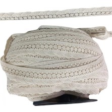 MiraLive Kopanaki Dantel En 4 cm Şeritli Krem 5 Metre