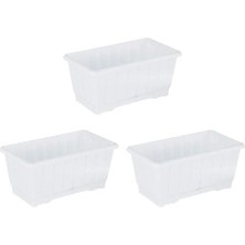 Hepta Collection 3'lü Set, Beyaz | 20 x 10 x 17 Cm, , Uzun Ömürlü Dayanıklı Saksı