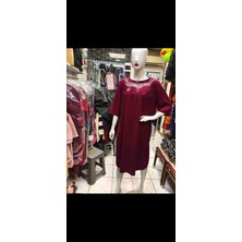 Borda Vişne Rengi Elbise