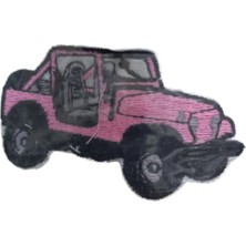 MiraLive Aplike Ütü Ile Yapışan Jeep Pembe Arma 2,5x3 cm