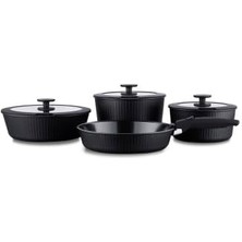 Hepta Collection A2792 Nova Pratika 8 Parça Tencere Seti Siyah
