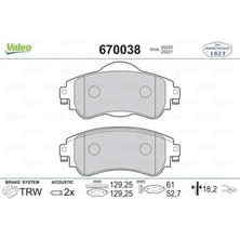 Valeo Xmpdby Ön Balata C4 B7 1.4 Vti 09 C4 1.6 Hdi 11/2009 Ds4 1.6 Hdi 1. 4.2011