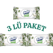 Solo Islak Havlu Beyaz Sabun Kokulu 3’lü Paket | 90 Yaprak x 3 = 270 Yaprak | Bebek Kullanımına Uygun