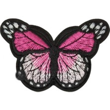 MiraLive Aplike Ütü Ile Yapışan Kelebek Pembe Arma 7x5 cm