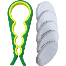 Hepta Collection Kavanoz Kapağı Açacağı + 5 Adet Kavanoz Kapağı Hediyeli – Ergonomik Kaymaz Tasarım, Konserve ve Kava