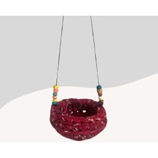 Hepta Collection Muhabbet Kuşları Için Hamak Salıncak Desenli Kırmızı 7cm