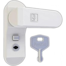 Hepta Collection Pvc Çocuk Emniyet Mandalı Güvenlik Kilidi Düğmeli Anahtarlı (Beyaz, Iki)