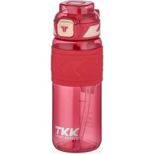 Hepta Collection Tkk 600ML Pipetli/pipetsiz Kullanıma Uygun Ölçü Skalalı Tritan Spor Matara (Pembe)