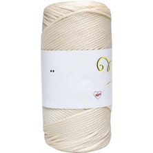 MiraLive Makrome Ipi 3mm Polyester  Krem