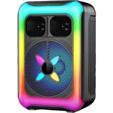 Başkenttekno Kablosuz Mikrofonlu Rgb Işıklı Bluetooth Hoparlör USB Tf Fm 12W Taşınabilir KTS-2452
