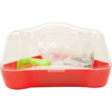 Hepta Collection Lıvıng World Hamster Için Köşe Tuvaleti, Kırmızı/renksiz, 1 Adet (1'li Paket)