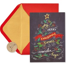 Hepta Collection Papyrus Zarflarla Kutulu Noel Kartları, Size ve Sizine, Tatil Ağacı (14 Adet)
