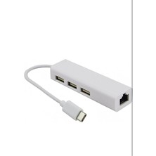 Hepta Collection USB Type-C Ethernet Adaptörü, Android Telefon ve Tabletler Için Macbooklarda Ethernet Çalışmaz, 3 Po