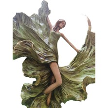 Hepta Collection Ydk2-Dekoratif Dans Kadın Biblo Figürü – El Işçiliği Resin Heykelcik – Ev ve Ofis Dekorasyon Aksesua