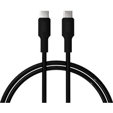 Hepta Collection Remorax Coral Type C-C Power Delivery Hızlı Şarj Kablosu, Siyah Kablo, Siyah/siyah Uçlar (120 Cm)