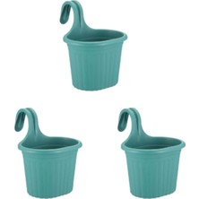 Hepta Collection Tom1 Askılı Balkon Saksıları, 22,2 Cm, 3 Litre, 3 Adet Yeşil