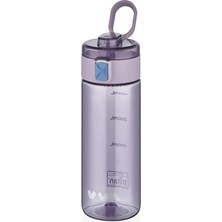 Hepta Collection Tkk 450ML Taşıma Kulplu Kilitlenebilir Kapak Ölçü Skalalı Rahat Içim Tritan Spor Matara (Mor)