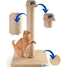 Hepta Collection Bypet Kedi Tırmalama Direği - Doğal Kedi Tırmalama ve Oyun Platformu (Mavi Papyon)