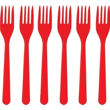 Hepta Collection Plastik Kırmızı Çatal 25'li