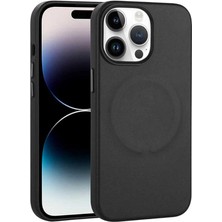 Hepta Collection Siyah Pu Magsafe Wireless Şarj Özellikli Derix Kılıf-Siyah iPhone 14 Pro ile Uyumlu