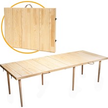 Hepta Collection Pratikoutdoor Katlanır Kamp, Piknik ve Bahçe Masası 75X180 cm - Ham Naturel Renk