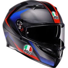 Agv Kask/k3 Mplk Strıga Matt Black/blue/red Configuration