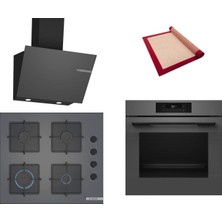 Bosch Gri 3 Lü Ankastre Set 501 ( HJG852YN0T - POP6C9P31O - DWK66PJ70T ) - 3D Fry Hava ile Kızartma - Pişirme Matı ile
